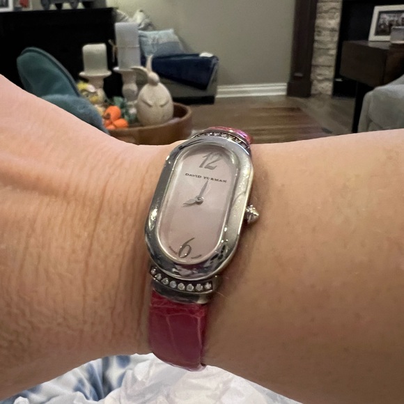 David Yurman Jewelry - David Yurman women’s diamond stainless steel Madison watch-pink leather band